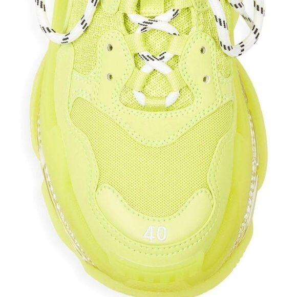 Balenciaga Women’s Sneaker Triple S Neon Yellow Sneaker Women's 10 US 40 EU. - Picture 4 of 7